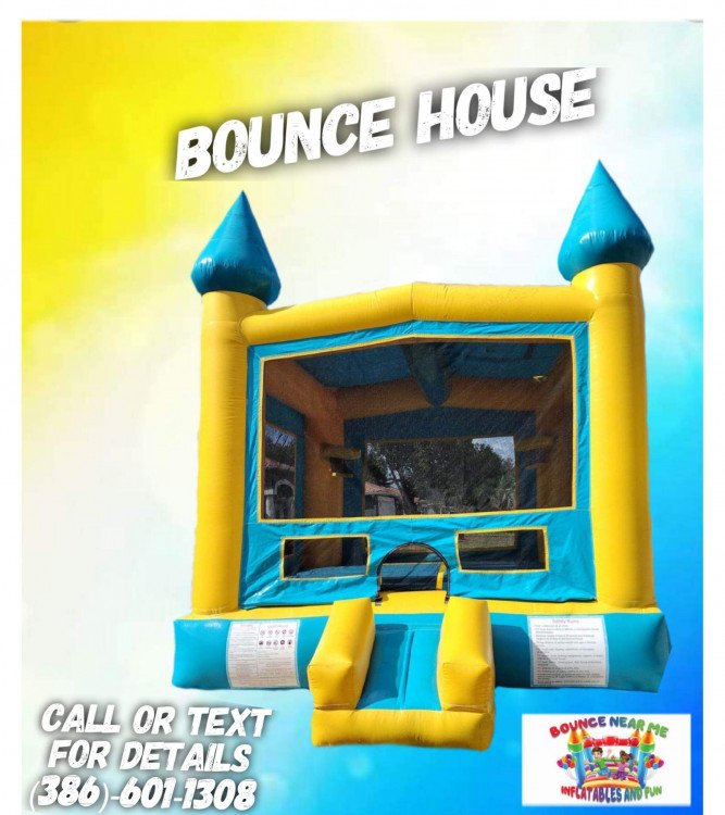 Teal & Yellow Bouncehouse