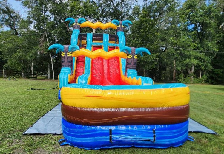 NEW ARRIVAL Tropic Shock 19 FT Dual Lane Waters Bounce Near Me